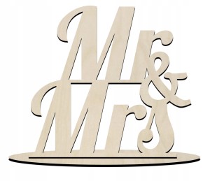 Napis na stół drewniany na podstawce Mr&Mrs ślub wesele dekoracja 