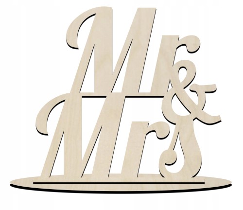 Napis na stół drewniany na podstawce Mr&Mrs ślub wesele dekoracja 