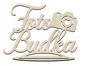 Drewniany napis na podstawce na ślub wesele na stół Foto Budka dekoracja