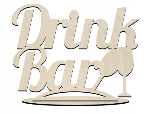 Napis drewniany dekor na podstawce Drink Bar na ślub wesele na stół