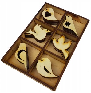 ZESTAW PTASZKI 30szt 5cm ptaki z drewna
