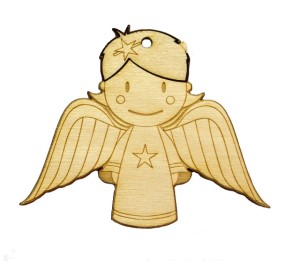 Anioł 5 grawer z drewna święta sklejka 10cm