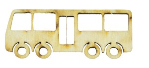 Drewniane scrapki decoupage EKO AUTOBUS 10cm