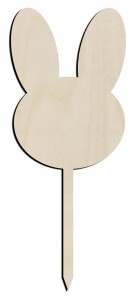 Drewniany topper na mini muffinki Wielkanocny topper króliczek 