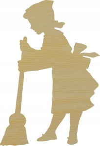 Dziewczynka drewniany ze sklejki scrapki 10cm