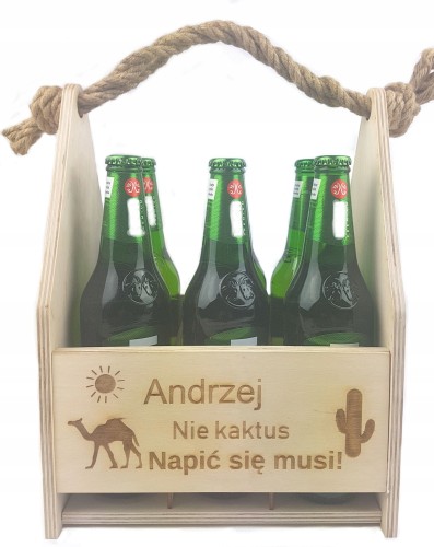 Skrzynka na Piwo Nosidło Prezent Urodziny grawer
