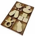 ZESTAW BABY 30szt 5cm ozdoby drewniane dziecko
