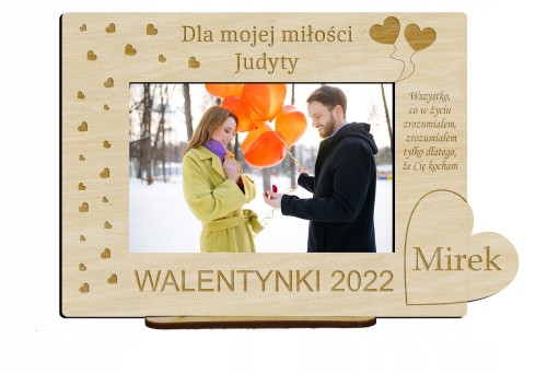 Ramka na zdjęcia, Walentynki, prezent Grawer