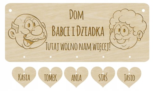Zawieszka Dzień Babci Dzień Dziadka prezent grawer