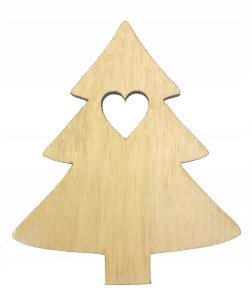 Choinka drewniana decoupage święta sklejka 15cm