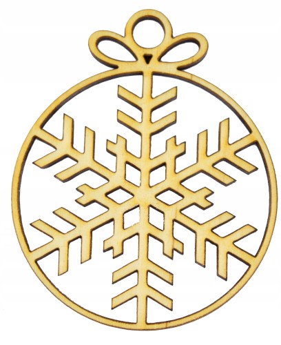 Drewniana bombka EKO zawieszka śnieżynka 30cm