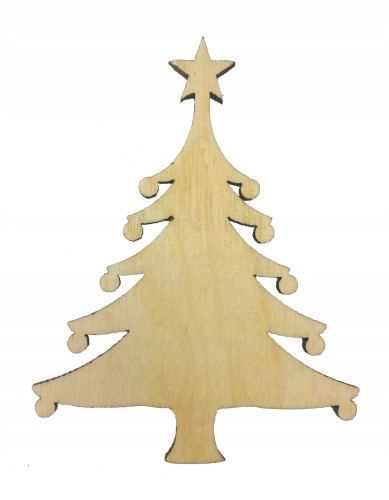 Choinka drewniana decoupage święta sklejka 7,5cm