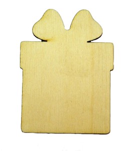 Prezent z drewna scrapki święta decoupage 10cm