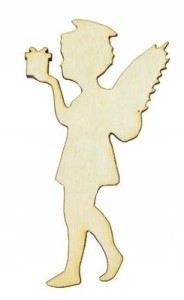 Aniołek drewniany decoupage scrapki święta 5cm