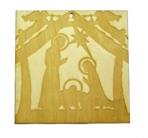 Szopka z drewna scrapki święta sklejka 30cm