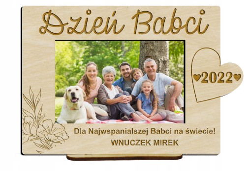 Ramka na zdjęcia Dzień Babci Dzień Dziadka grawer