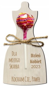 Prezent na lizaka z imieniem dziewczyny drewniany
