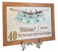 Prezent na 30 40 50 60 70 urodziny tabliczka ramka