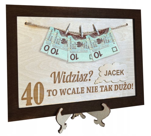 Ramka urodzinowa na prezent 30 40 60 70 Tabliczka
