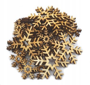 ŚNIEŻYNKA ŚNIEŻYNKI 36szt 24x2,3cm i 12x4cm drewno
