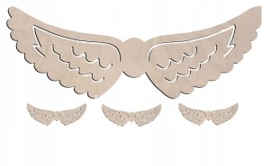Drewniane skrzydełka anioła dekor makrama 7cm 4szt