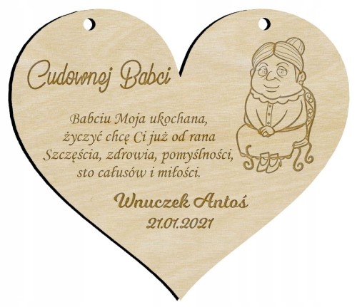 ZAWIESZKA PREZENT GRAWER DZIEŃ BABCI PODZIĘKOWANIA