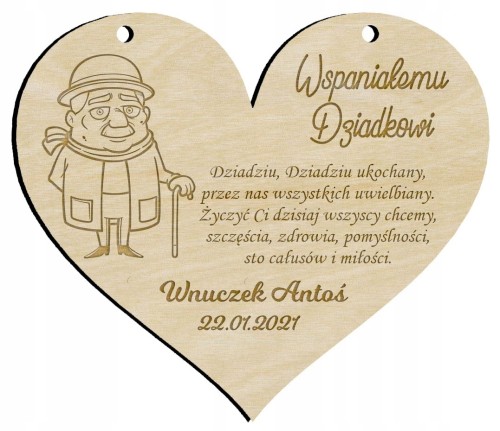 ZAWIESZKA PREZENT GRAWER DZIEŃ DZIADKA ŻYCZENIA