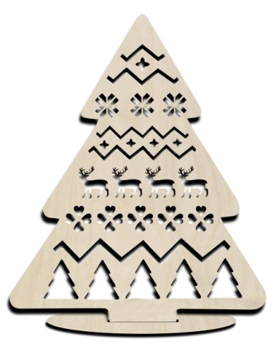 Choinka na podstawce 16cm ozdoba 3d drewniane