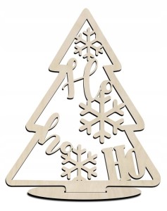 Choinka na podstawce decoupage 15cm ze sklejki