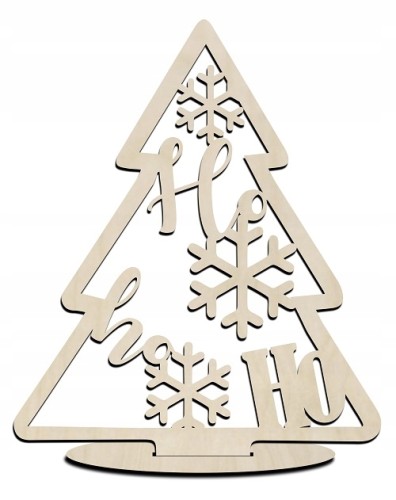 Choinka na podstawce decoupage 15cm ze sklejki