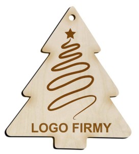 Bombka z logo dla firmy z grawerem święta kartka