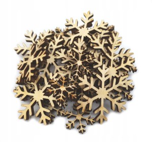 DREWNIANE ŚNIEŻYNKI 36szt 24x2cm i 12x3,5cm Święta