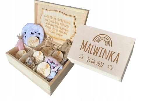 Pudełko Kuferek Wspomnień szkatułka na prezent dla Roczek, Chrzest