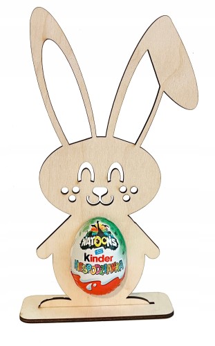 Stojak na kinder niespodziankę na jajko Zajączek Wielkanocny dekoracja