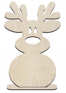 Drewniany renifer, łoś na podstawce 19cm ozdoba świąteczna decoupage baza