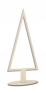 Drewniana choinka ozdoba na święta stożek 25 cm podstawka Boże Narodzenie