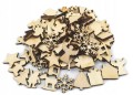 Mini drewniane dekoracje na Święta MIX 100szt 2cm