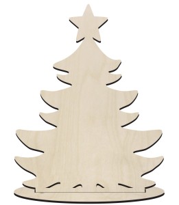 Drewniana choinka na podstawce 16cm decoupage ozdoba Boże Narodzenie święta