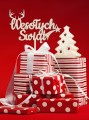 Dekoracja ozdoba do stroika świątecznego topper drewniany Wesołych Świąt