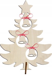 Ozdoba na Boże Narodzenie choinka na podstawce święta stojak z dzwoneczkami