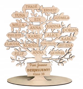 Statuetka stojąca drzewo na dzień nauczyciela zakończenie roku grawer