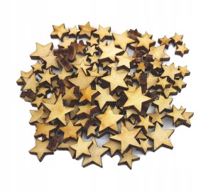 DREWNIANE GWIAZDKI MIX 120szt do dekoracji Święta