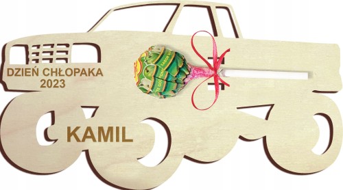 Prezent dzień chłopaka upominek monstertruck lizak