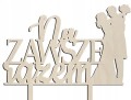 Topper na tort dekoracja ślubna drewniana wesele ślub napis