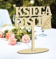 Napis drewniany na podstawce dla Pary Młodej wesele ślub Księga Gości