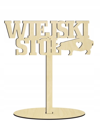 Napis Wiejski Stół na podstawce drewniany dla Pary Młodej wesele ślub