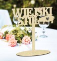 Napis Wiejski Stół na podstawce drewniany dla Pary Młodej wesele ślub