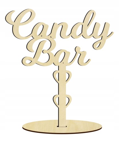 Napis drewniany na podstawce dla Pary Młodej wesele ślub Candy Bar