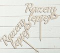 Drewniany topper na tort wesele Para Młoda ślub napis dekor