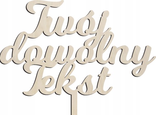 Topper dekoracja na tort wesele ślub drewniana dekoracja Tekst